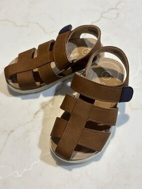 Cat & Jack Rhett Fisherman Sandals Brown Closed Toe Toddler Boys Size 7